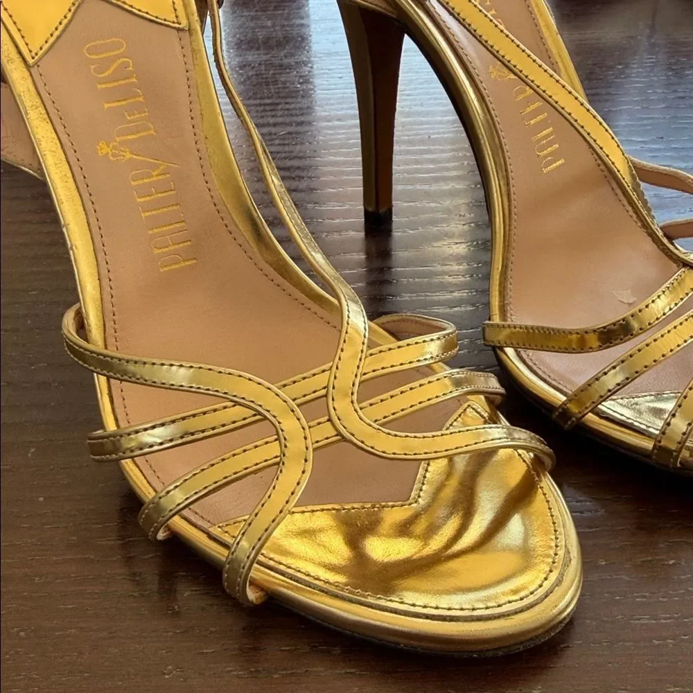 Elegant Gold Strappy Heels